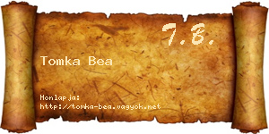 Tomka Bea névjegykártya